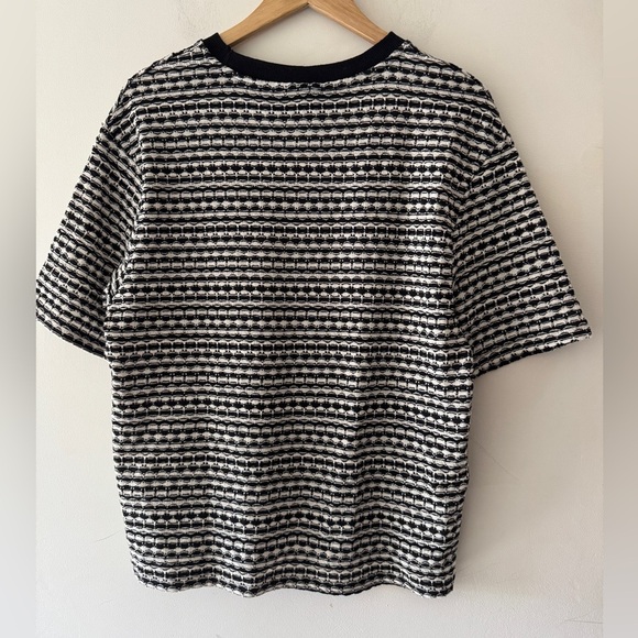 Zara Black & White Patterned Short Sleeve Shirt - Picture 3 of 4